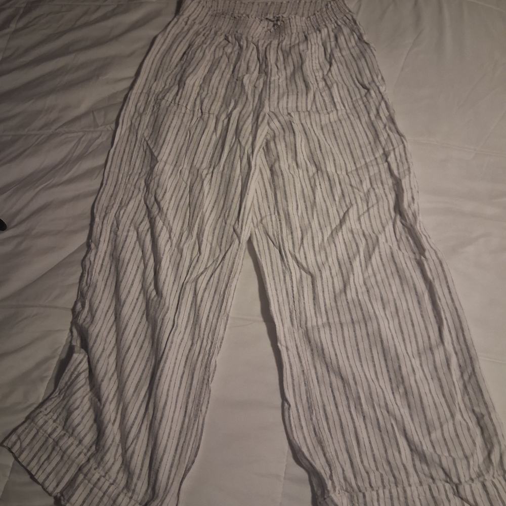 Time and Tru Black and White Striped Pants